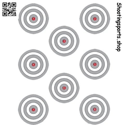 [SSSTarget14cm045] 8 Spot Targets - Paper 14cm x 14cm Packs (1)